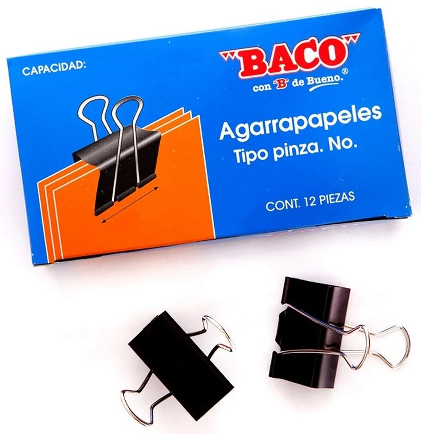 Broche Sujeta Papel  c/12  Negro Baco® [Caja] - Image 5