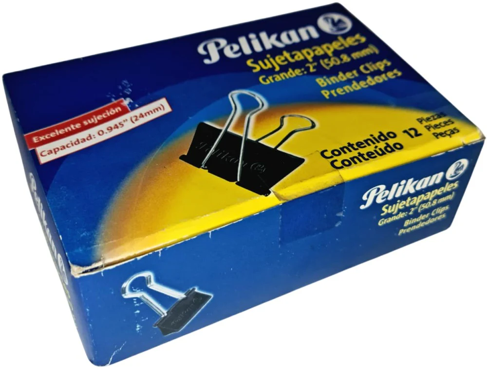 Broche Sujeta Papel  c/12  Negro Chico Mediano Grande Pelikan® [Caja] - Image 3