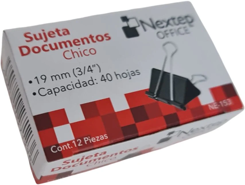 Broche Sujeta Papel  c/12  Negro Nextep® [Caja] - Image 4