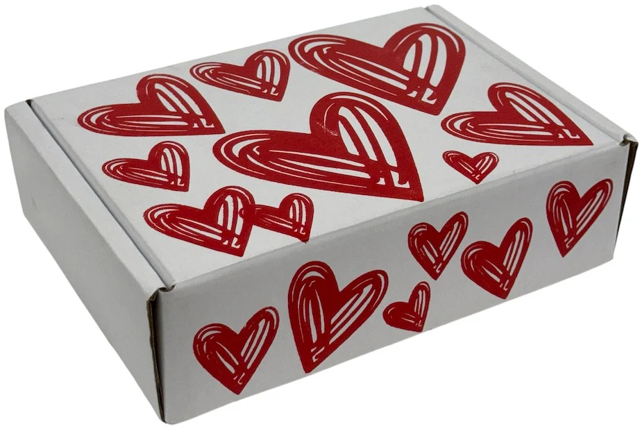 Caja Cartón San Valentín Corazones Blanco 20×15×6cm DaccArT® [Pieza]
