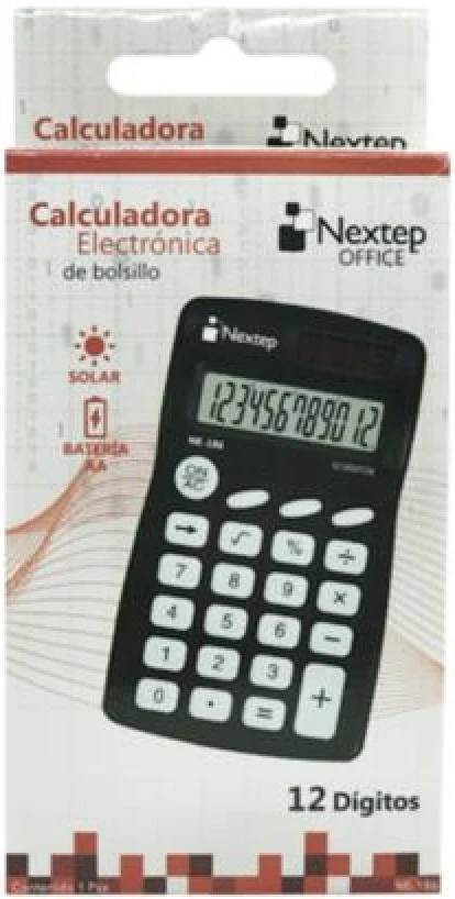 Calculadora Básica Bater. 12 Dígitos 6.5×11cm Nextep® NE-186 [Pieza] - Image 3