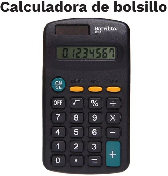 Calculadora Básica Bater. 7723 8 Dígitos Barrilito® 7723G [Pieza]