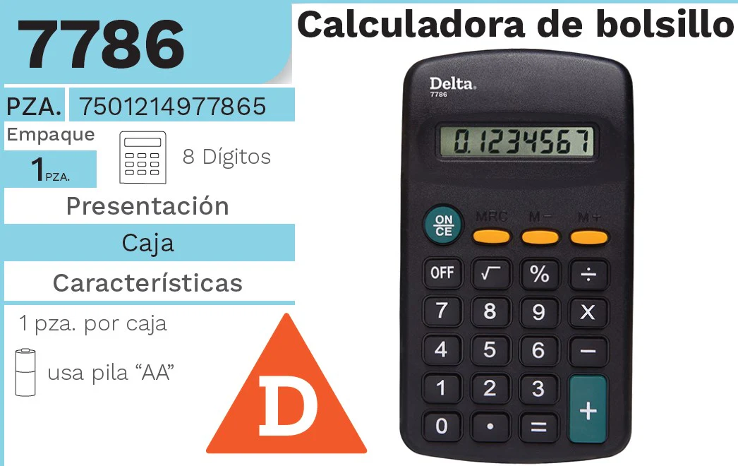 Calculadora Básica Bater. 8 Dígitos Barrilito® 7786 [Pieza]