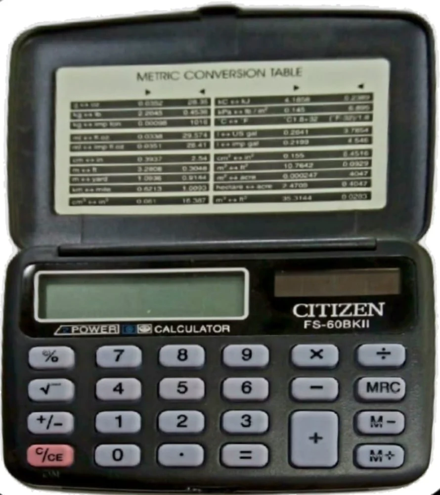 Calculadora Básica Bater. DC/Solar 8 Dígitos Citizen® FS-60BK [Pieza]