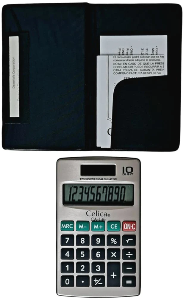 Calculadora Básica Bater. DC/Solar c/Cartera 10 Dígitos 7×11.5cm Celica® CA-136 [Pieza] - Image 6