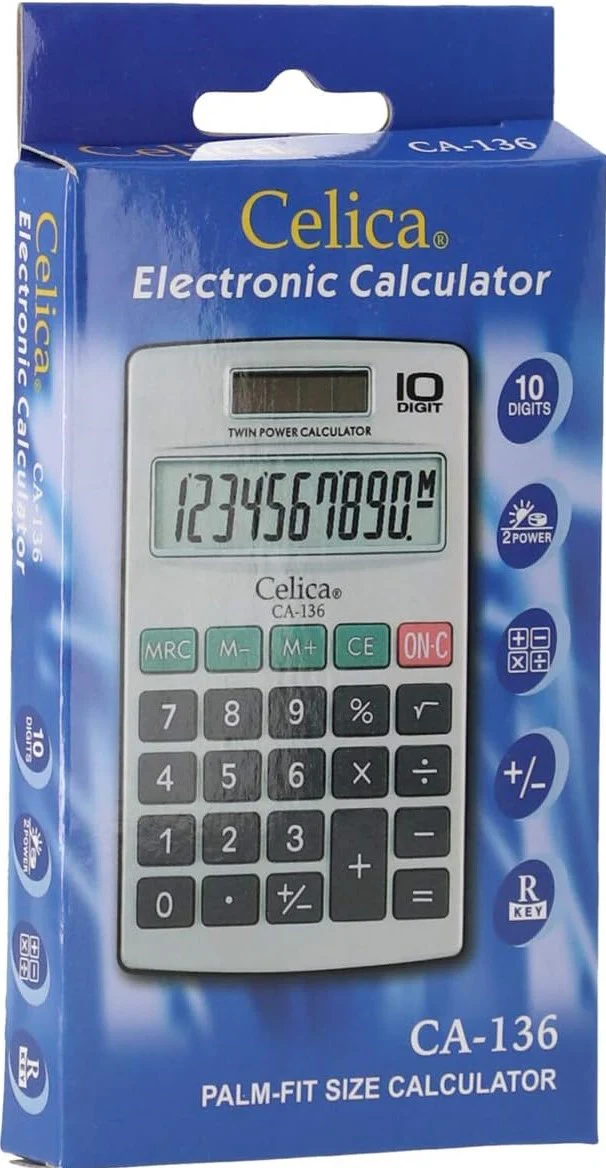 Calculadora Básica Bater. DC/Solar c/Cartera 10 Dígitos 7×11.5cm Celica® CA-136 [Pieza] - Image 7