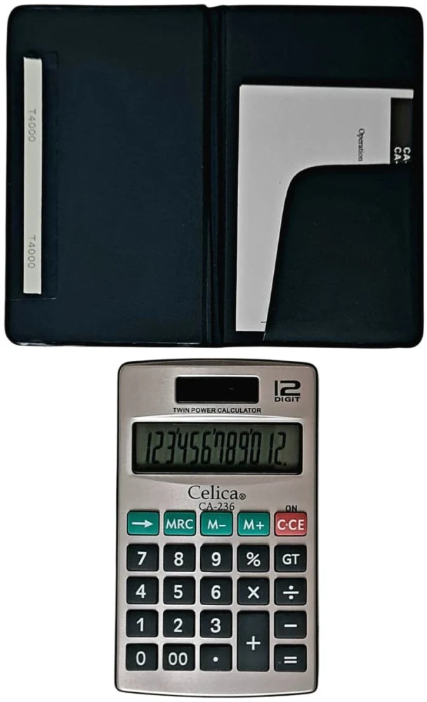 Calculadora Básica Bater. DC/Solar c/Cartera 12 Dígitos 7×11.5cm Celica® CA-236 [Pieza] - Image 3
