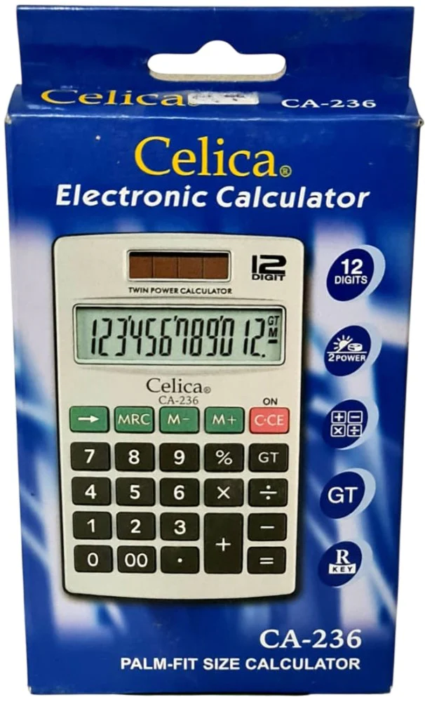 Calculadora Básica Bater. DC/Solar c/Cartera 12 Dígitos 7×11.5cm Celica® CA-236 [Pieza] - Image 5