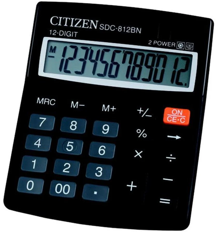 Calculadora Semi-Escritor 12 Dígitos 10½×13cm Citizen® SDC-812-BN [Pieza]