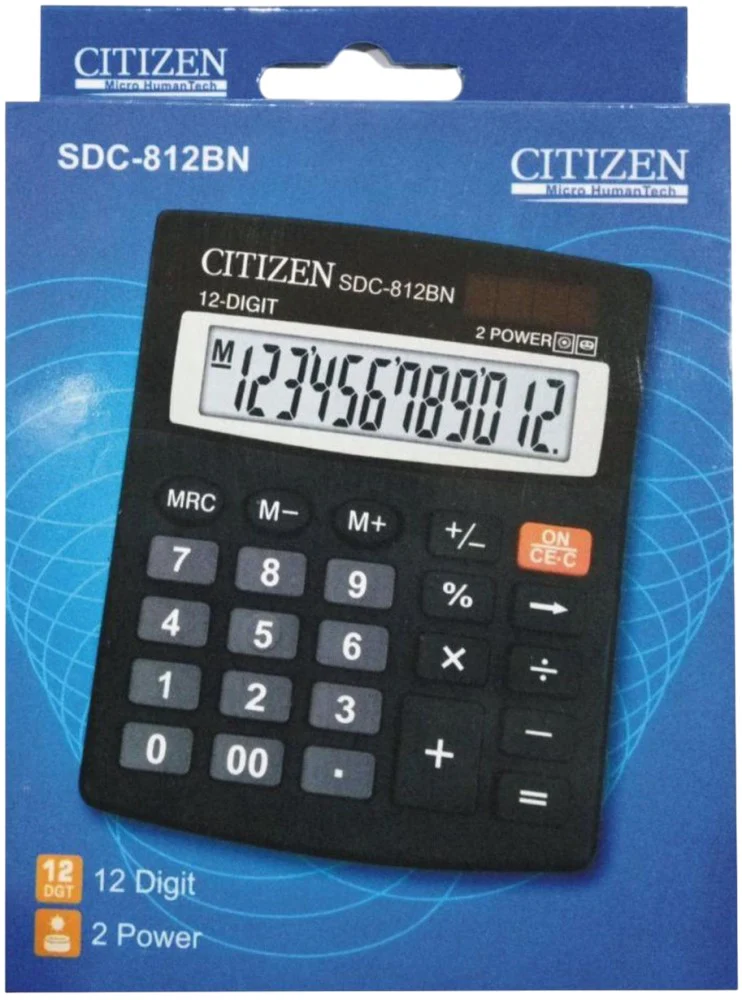 Calculadora Semi-Escritor 12 Dígitos 10½×13cm Citizen® SDC-812-BN [Pieza] - Image 2