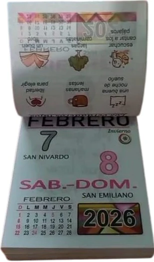 Calendario Santoral 2026 Exfoliador Papel Bond 8×11cm M.Sandoval [Pieza] - Image 3