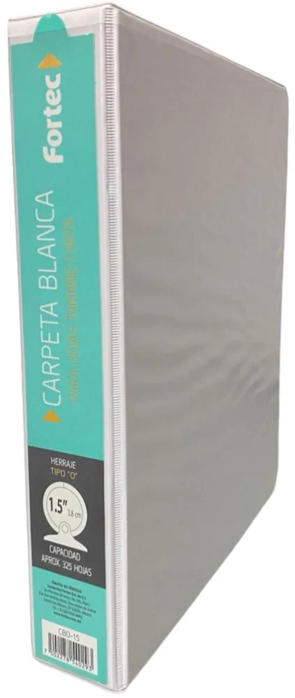 Carpeta 3 Argollas "D" 1½" Blanco Carta Fortec® CBD-1.5 [Pieza]