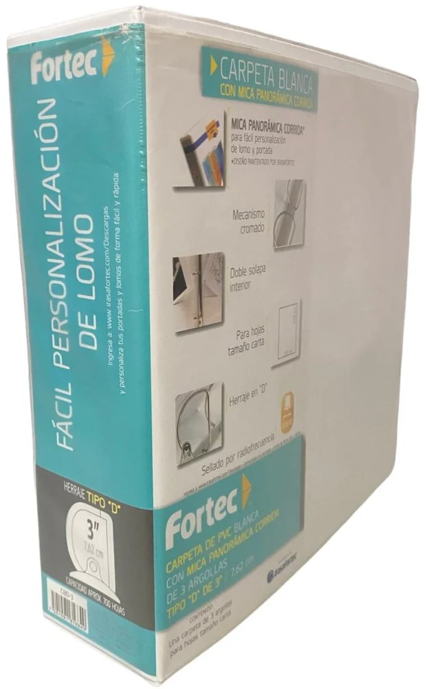Carpeta 3 Argollas "D" 3" Blanco Carta Fortec® CBD-3 [Pieza]