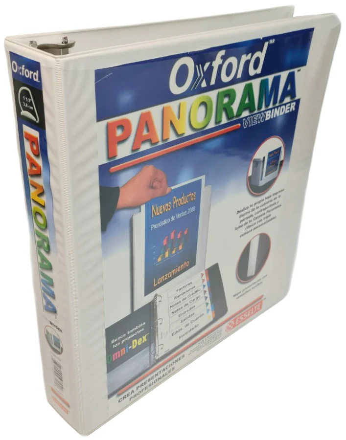 Carpeta 3 Argollas "D" Panorama 1½" Blanco Carta Oxford® 23504 [Pieza]