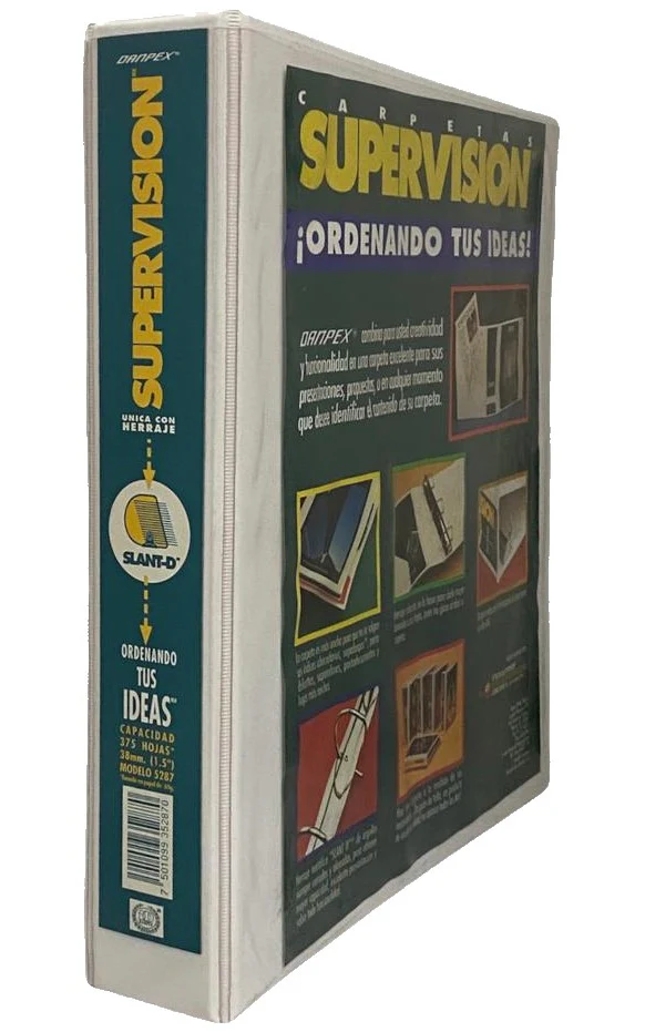 Carpeta 3 Argollas "D" Supervisión c/Cristal 1½" Blanco Carta Danpex® 5287 [Pieza]