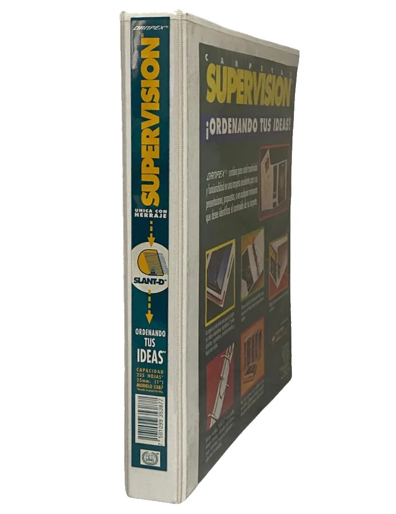 Carpeta 3 Argollas "D" Supervisión c/Cristal 1" Blanco Carta Danpex® 5387 [Pieza]