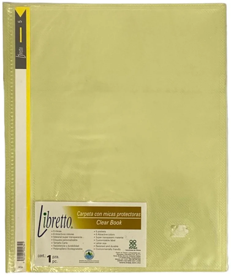 Carpeta PlásticaMultimica  Carta Libretto 5/Protectores Irasa® [Pieza]