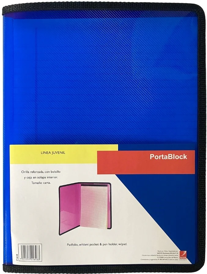 Carpeta Porta Block c/Block Raya 30 hojas Translúcido Carta ACCO® P1648 [Pieza]