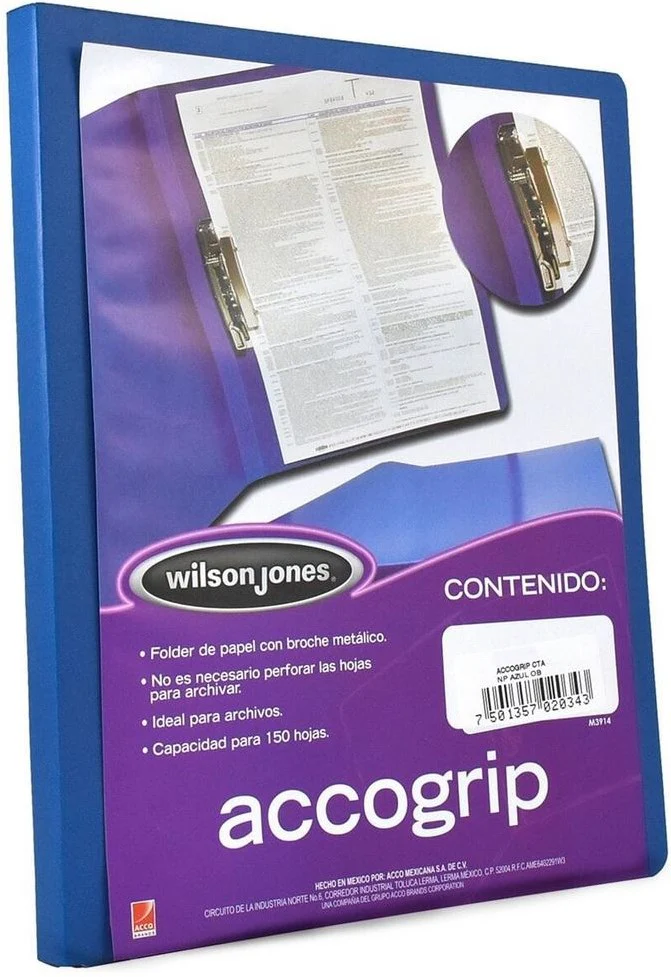 Carpeta Pressboard c/Palanca AccoGrip + Azul Oscuro Carta ACCO® P0963 [Pieza] - Image 3