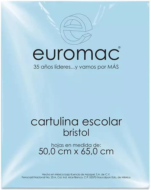 Cartulina Bristol  152g 50×65 50kg Escolar Euro euromac® [Hoja] - Image 2