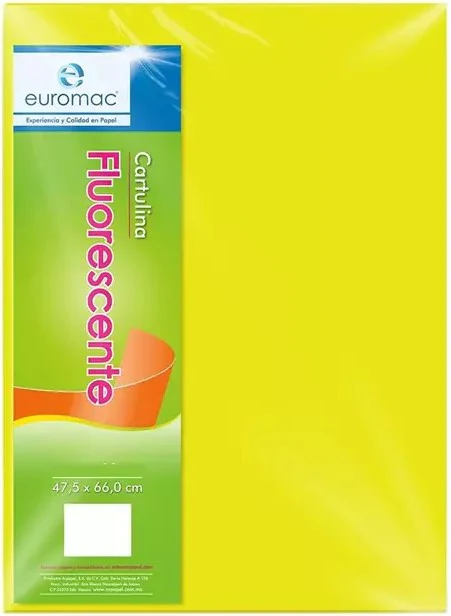 Cartulina Fluorescente  179g  47.5×66cm  Eurocolor euromac® [Hoja]