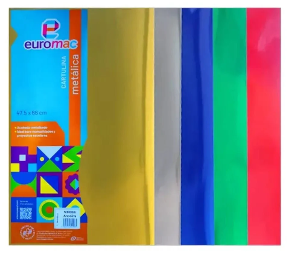 Cartulina Metálica 1/cara Colores 47.5×66cm euromac® MT0008 [Hoja] - Image 2