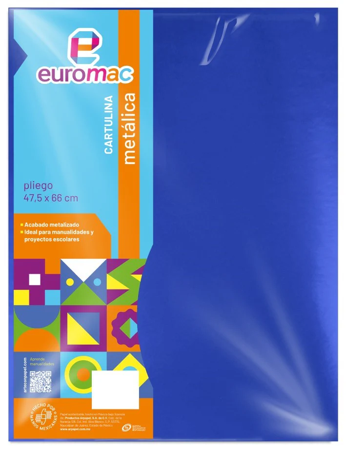 Cartulina Metálica  47.5×66cm  1/cara euromac® [Hoja]