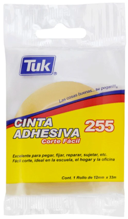 Cinta Adhesiva 255 Corte Fácil Transparente 12mm×33m Tuk® 260501 [Pieza]