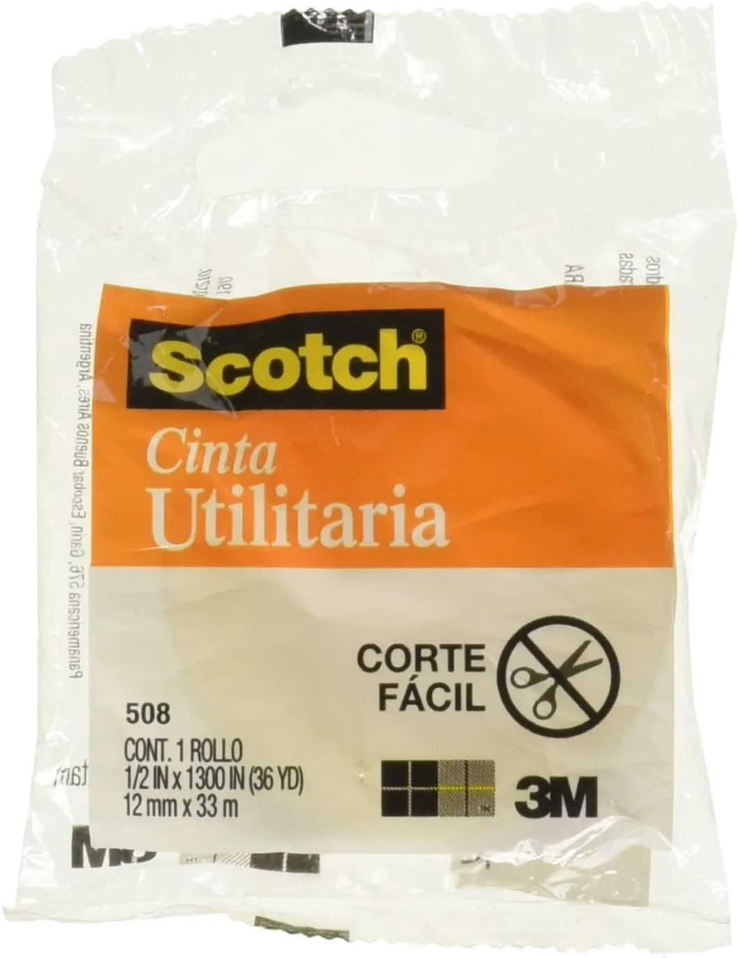Cinta Adhesiva #508 Scotch® Utilitaria Transparente 12mm×33m 3M® 5081233 [Pieza]