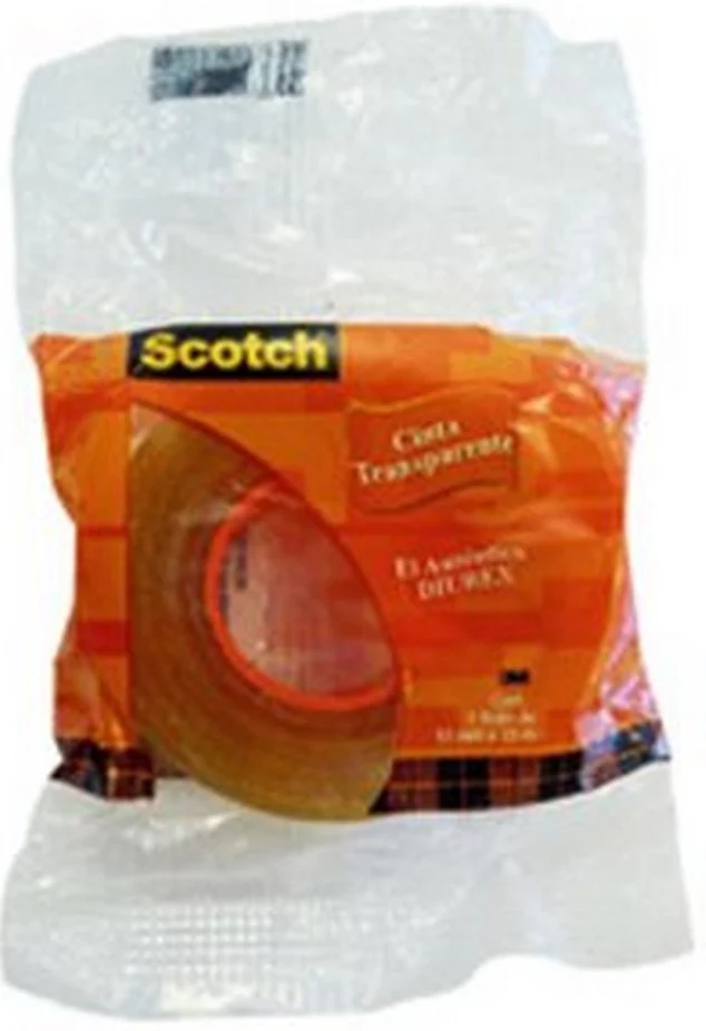 Cinta Adhesiva Celofán #600 Scotch® Transparente 19mm×33m 3M® MT-9001-8155-3 [Pieza]