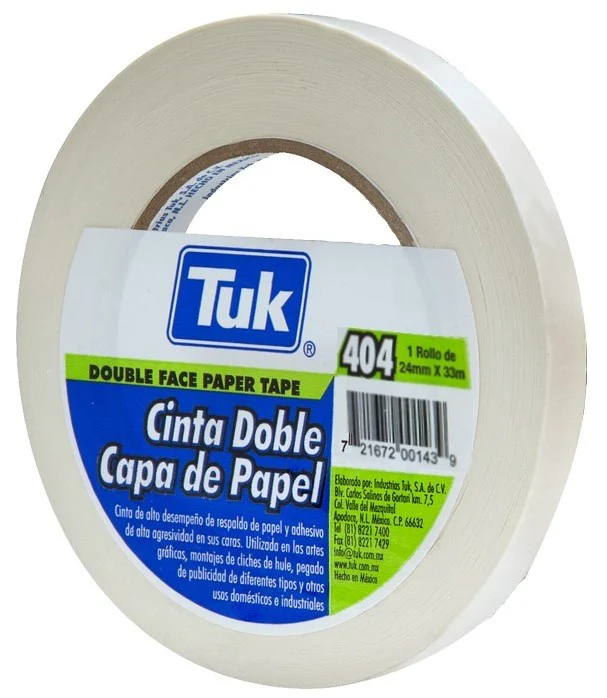 Cinta Adhesiva Doble Cara 404 Papel 24mm×33m Tuk® [Pieza]