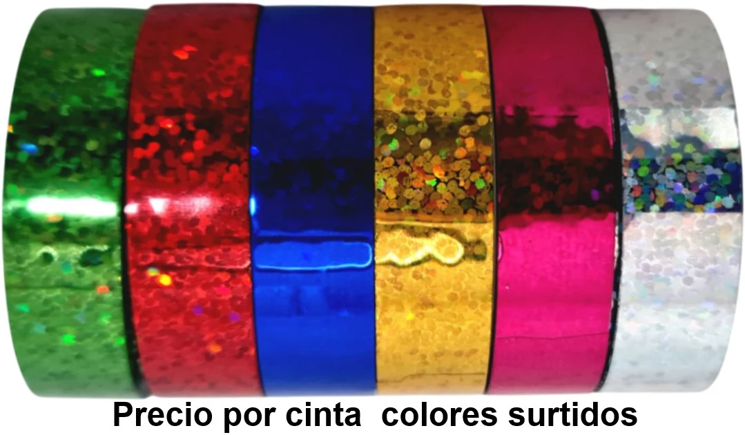 Cinta Adhesiva Holográmico Métalico Colores 12mm×10m D'novac DM001S [Pieza] - Image 2