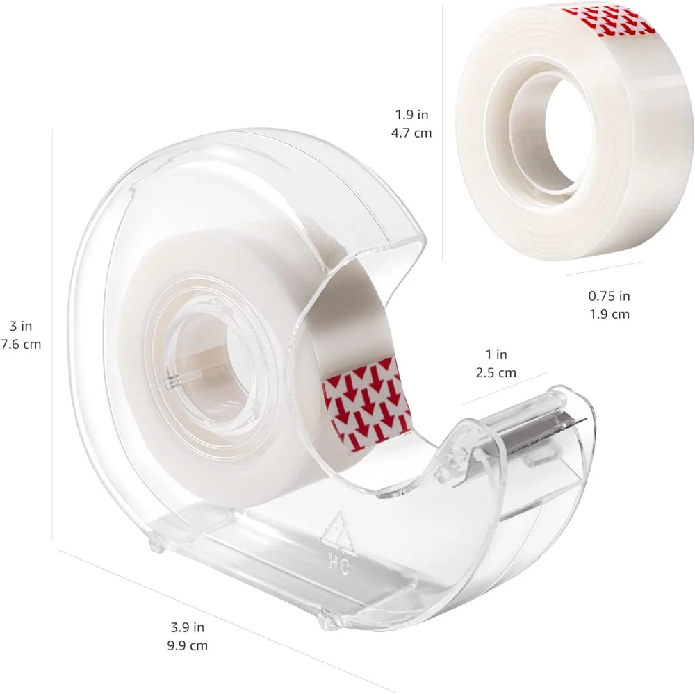 Cinta Adhesiva Invisible c/Despachador Invisible 19mm×16.5m Basics® B07VZNSYTF [Pieza]