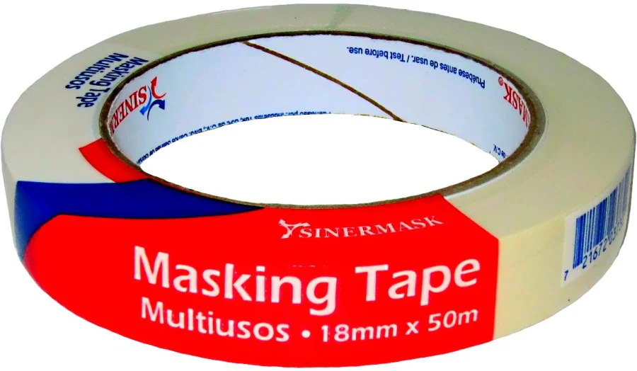 Cinta Adhesiva Masking 106 Multiusos Crema 18mm×50m SINERMASK® 100623 [Pieza]