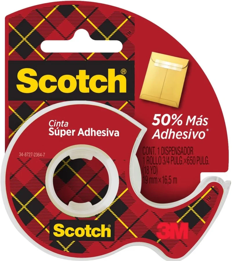 Cinta Adhesiva Súper Adhe.c/Despachador Transparente 19mm×16.5m 3M® 198-Sp [Pieza]