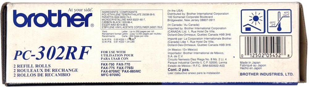 Cinta p/Fax c/2 Brother® PC-302RF [Pieza] - Image 3