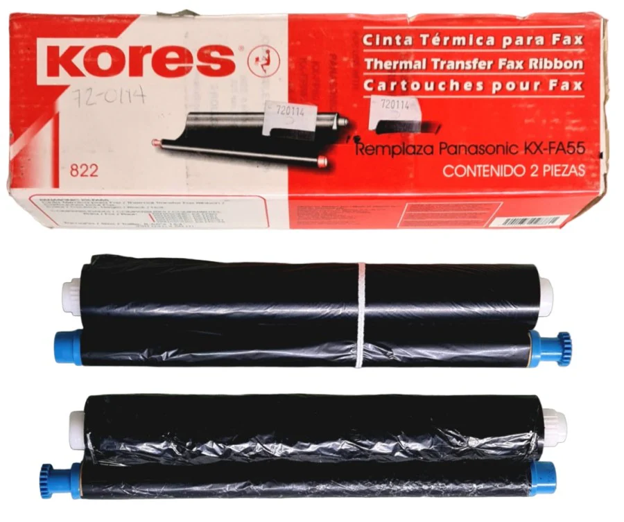 Cinta p/Fax Térmica KX-FA55 c/2 #822 Kores® [Caja]