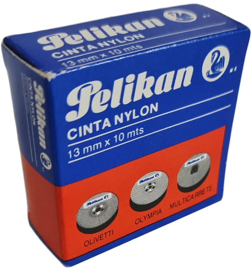 Cinta p/Máquina Multicarrete Mecan Negro-Rojo Nylo 13mm×10m Pelikan® 10D [Pieza]