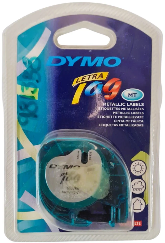 Cinta p/Rotulador LetraTag® LT Plastificada Plata Metálico 12mm×4m Dymo® 91338 [Pieza] - Image 5