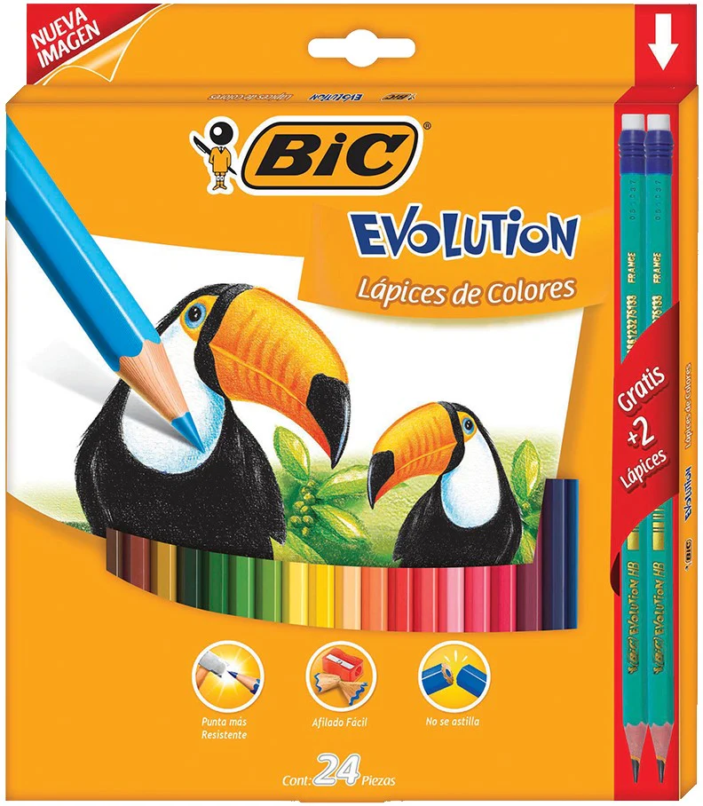 Color de Madera Largos  Colores Evolution Hexagonal Bic® [Estuche] - Image 2