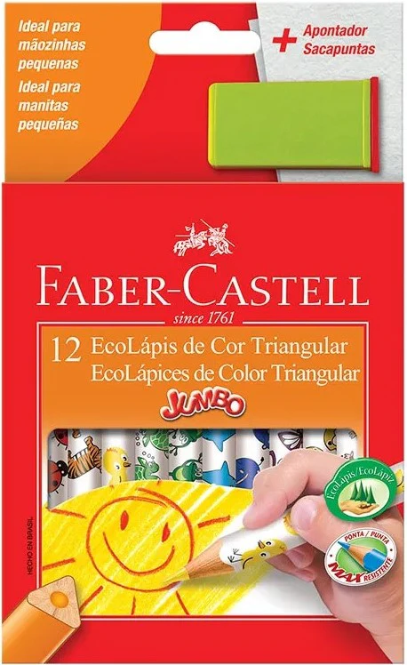 Color de MaderaTriangular Ecolapices Jumbo Colores Est.c/12 Faber-Castell® 123012AP [Estuche]