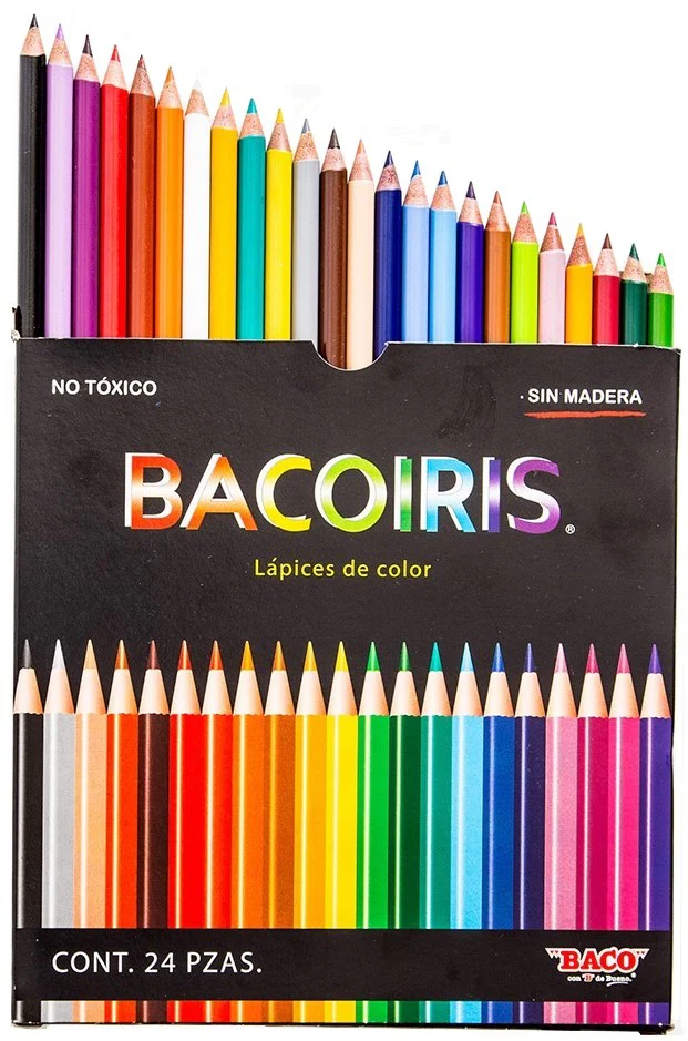 Color Sin Madera Largos Bacoiris Redondo Colores Est.c/24 Baco® LP003 [Estuche]