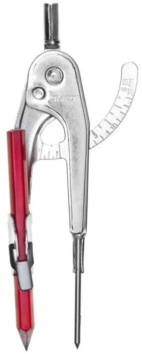 Compás Escolar Metalico Brazo Corto C-102 Niquelado Baco® CM001 [Pieza]