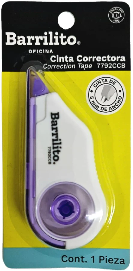 Corrector en Cinta Correction Tape Blanco 5mm×12m Barrilito® 7792CCB [Pieza] - Image 2