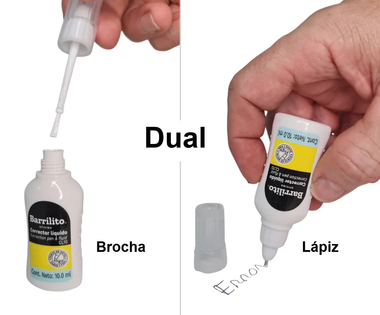 Corrector Liquido Dual 10ml Barrilito® CL10 [Pieza]