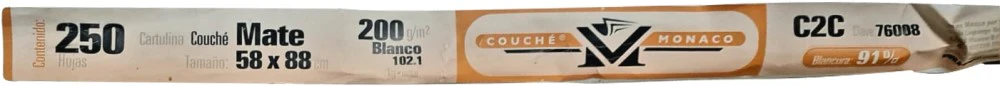 Couche Cartulina Monaco 2/caras 102kg Mate 58×88 200g Scribe® 76008 [Hoja]