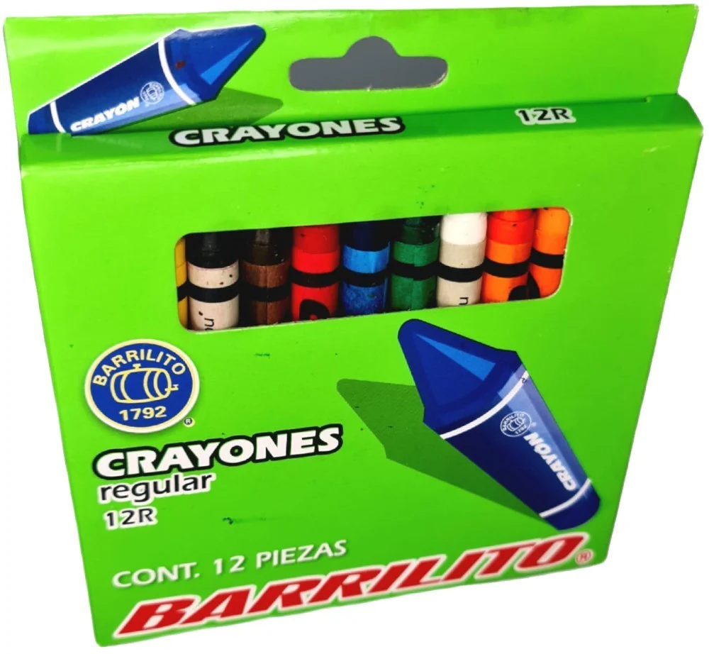 Crayón Escolar Colores Est.c/12 Barrilito® 12R [Estuche]