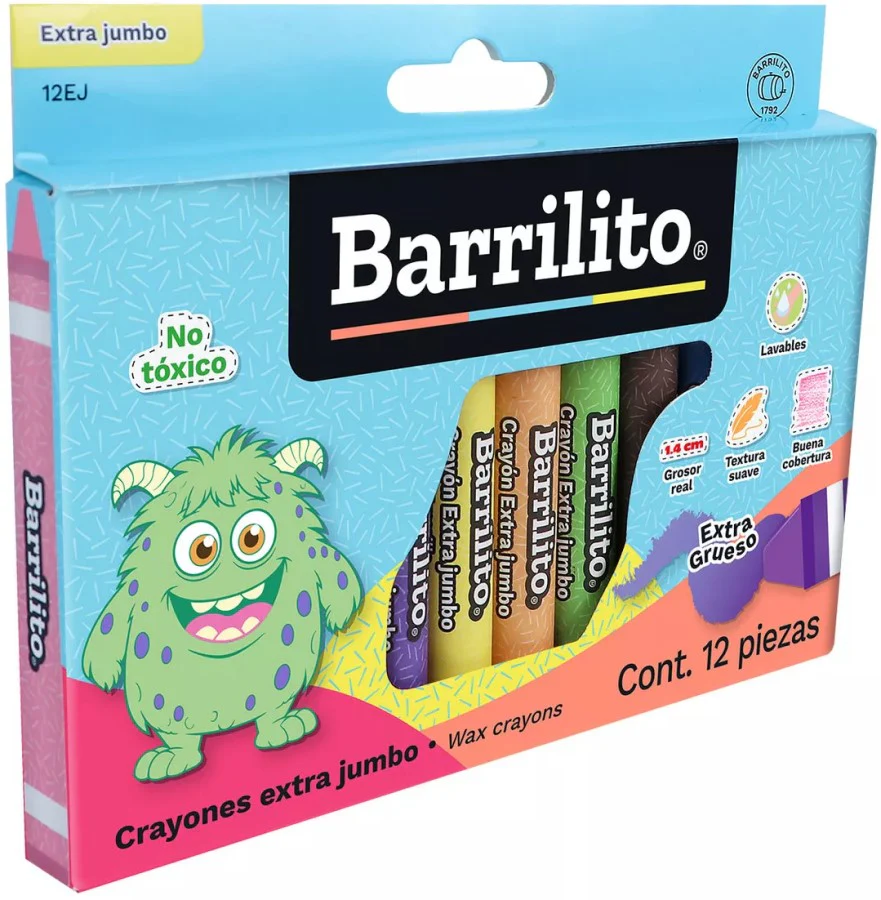 Crayón Jumbo Extra Escolar Colores Est.c/12 Barrilito® 12EJ [Estuche] - Image 2