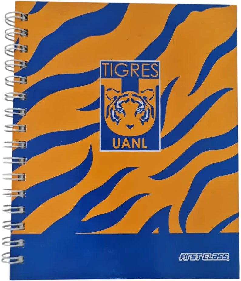 Cuaderno f/FrancesaEspira Tigres UANL pasta Dura 80 hojas Raya First Class® 5136 [Pieza]