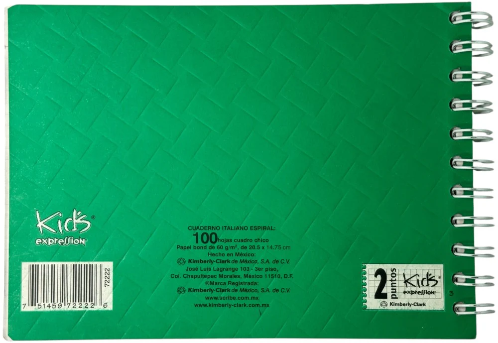 Cuaderno f/ItalianaEspira Espiral Kid's 100 hojas Cuadro 5mm Scribe® 72222 [Pieza] - Image 3